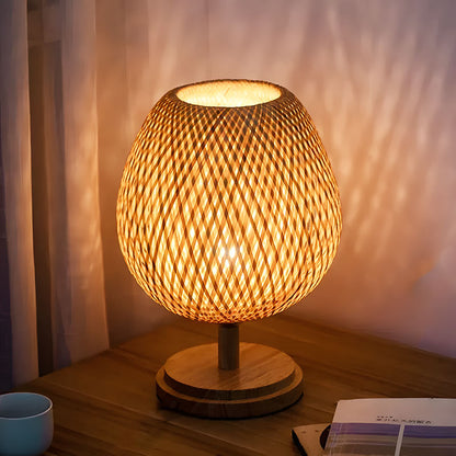 Rynx | Handmade Bed Lamp made of Rattan and Wood