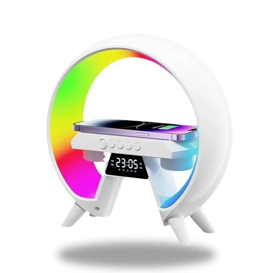 Rynx | LumiNova Futuristic LED Lamp – Wireless Charging & Digital Clock