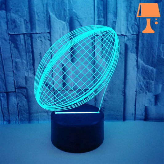Rynx | RugbyGlow – Dynamic 3D Illusion Rugby Ball Lamp with Remote Controlled Colors