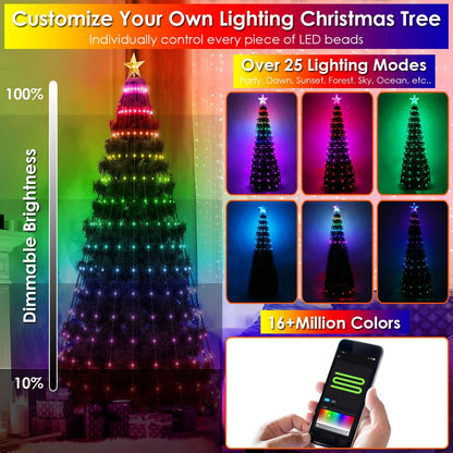 Rynx | LED Light Foldable Christmas Tree Light with Remote Control App Control