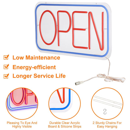 Rynx | LED Open Sign Advertising Table with 11 Levels Adjustable Brightness