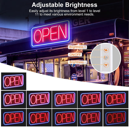 Rynx | LED Open Sign Advertising Table with 11 Levels Adjustable Brightness