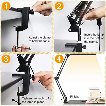 Rynx | LED Reading Lamp with Clamp Adjustable Swing Arm