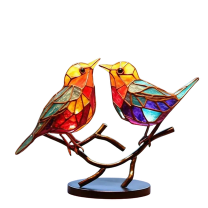 Rynx | ElegantAviary | Colorful Birds on Branch Desk Ornaments