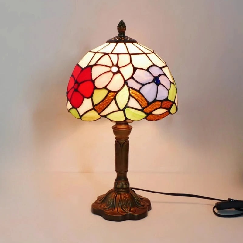 RYNX | Baroque Retro Table In Tiffany Glass - Led Lighting E27 D