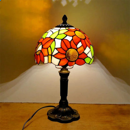 RYNX | Baroque Retro Table In Tiffany Glass - Led Lighting E27 E