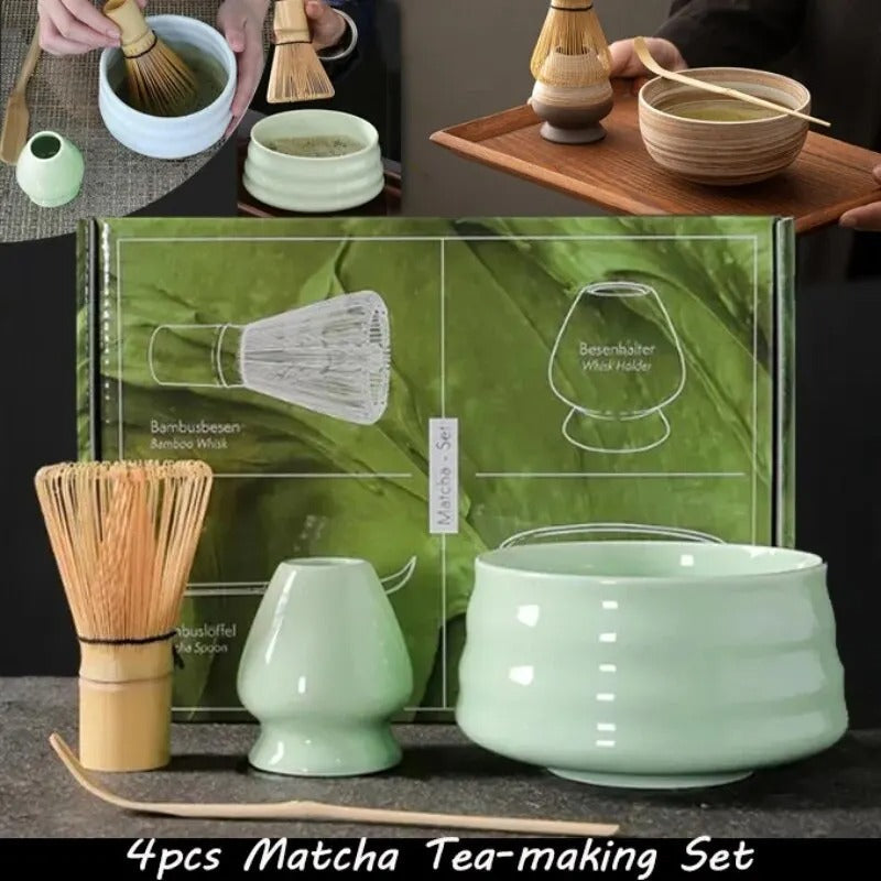 RYNX | Teaspoon Set, Matcha Set Made Of Bamboo, Traditional Tea Service For Home, Tea Accessories. Birthday Gift, Kitchen Equipment.
