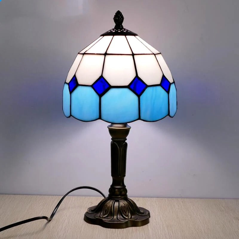 RYNX | Baroque Retro Table In Tiffany Glass - Led Lighting E27 B