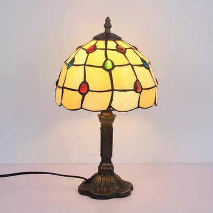 RYNX | Baroque Retro Table In Tiffany Glass - Led Lighting E27 C