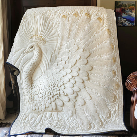 Rynx | Majestic White Peacock Quilt
