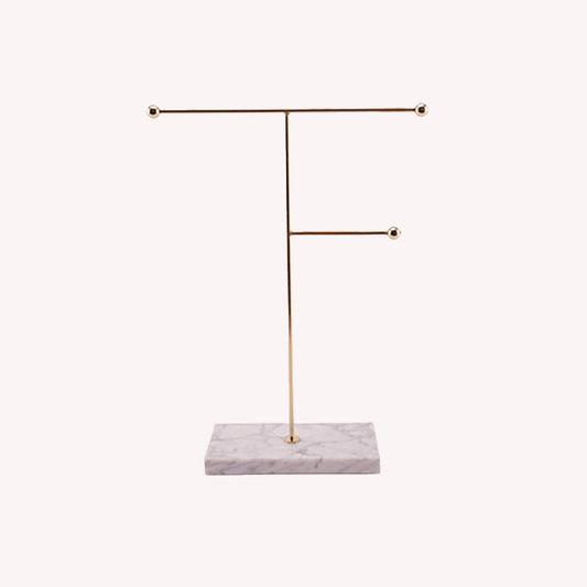 Rynx Nordic Sleek Golden Marble Jewelry Display Stand