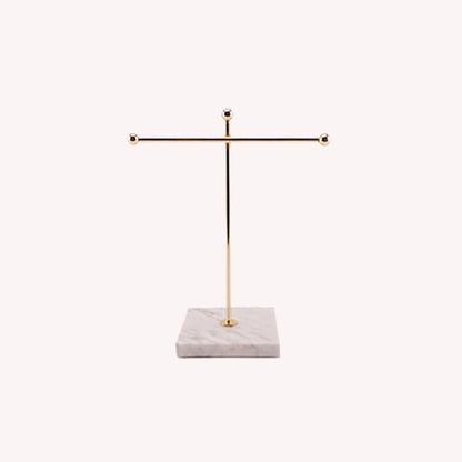 Rynx Nordic Sleek Golden Marble Jewelry Display Stand