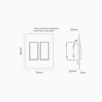 Rynx | 2G Two Way Rocker Slimline Switch - Malbar Antique Brass Black