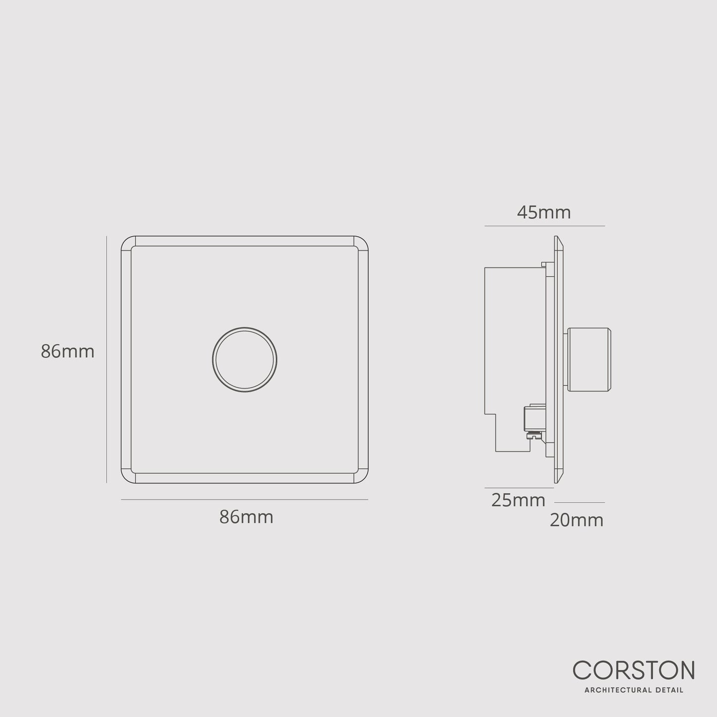 Rynx | 1G Two Way Dimmer Switch - Clear Polished Nickel