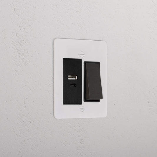 Rynx | 1G To Way Rocker + USB A+C Slimline Switch - Malbar Bronze Black