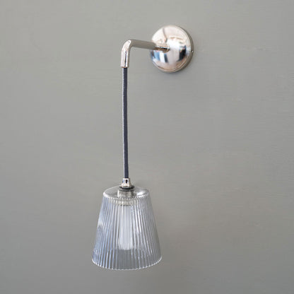 Rynx | Richmond Small Hanging Wall Light Ribbed Glass - Polished Nickel