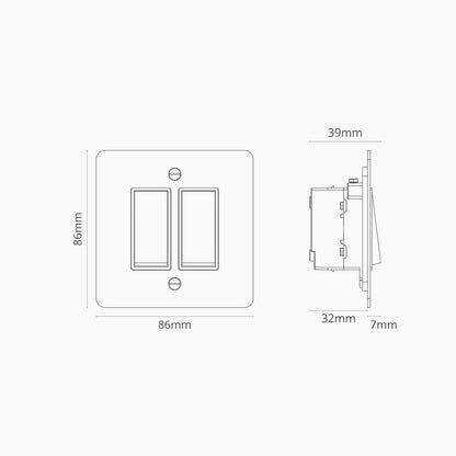 Rynx | 2G Two Way Rocker Switch - Matt Bronze Black