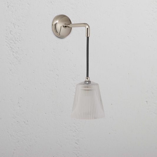 Rynx | Richmond Small Hanging Wall Light Ribbed Glass - Polished Nickel
