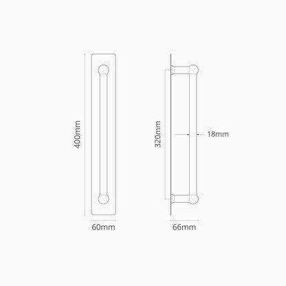 Rynx | Harper Single Pull Handle with Plate 320mm - Bronze