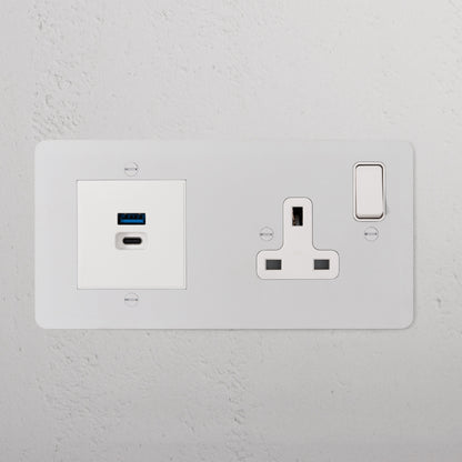 Rynx | Simple socket + USB A+C Fast charging - Malbar white