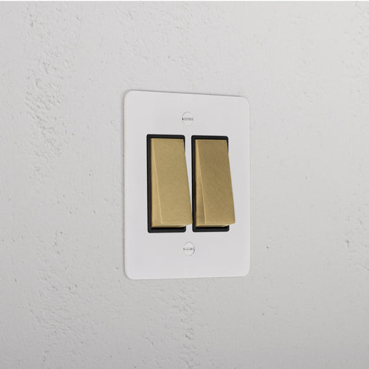Rynx | 2G Two Way Rocker Slimline Switch - Malbar Antique Brass Black