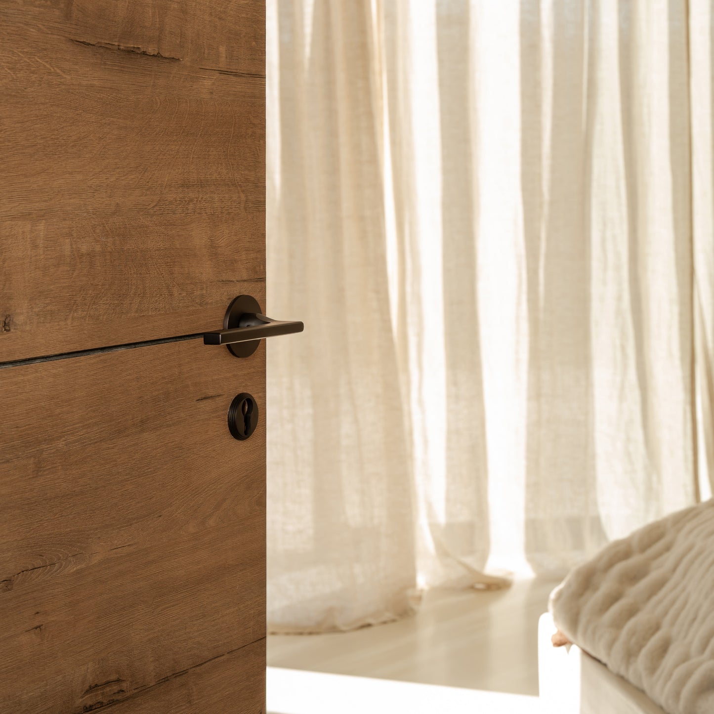 Rynx | Clayton Flush Rose Sprung Door Handle - Bronze