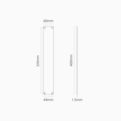 Rynx | Harper Push Plate 400mm - Polished Nickel