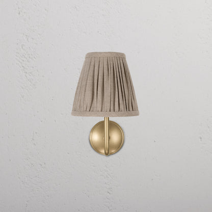 Rynx | Malvern Small Wall Lamp Pleated Natural Beige - Antique Brass