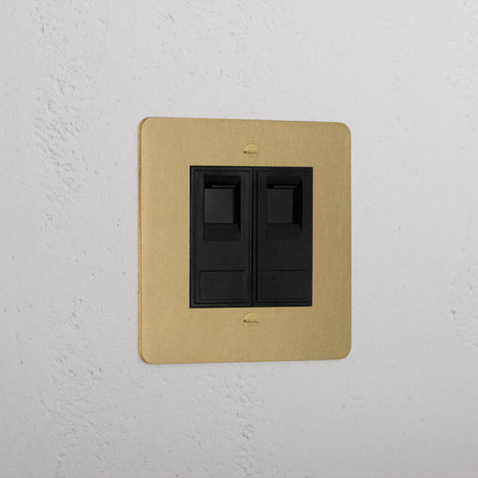 Rynx | 2x CAT6 Connector - Antique Brass Black