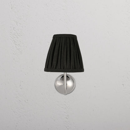 Rynx | Malvern Small Wall Lamp Pleated Deep Green - Polished Nickel