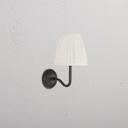 Rynx | Malvern Small Wall Lamp Pleated Alabaster White - Bronze