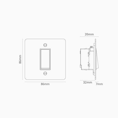Rynx | 1G Two-way Rocker Switch - Painted Bronze Black