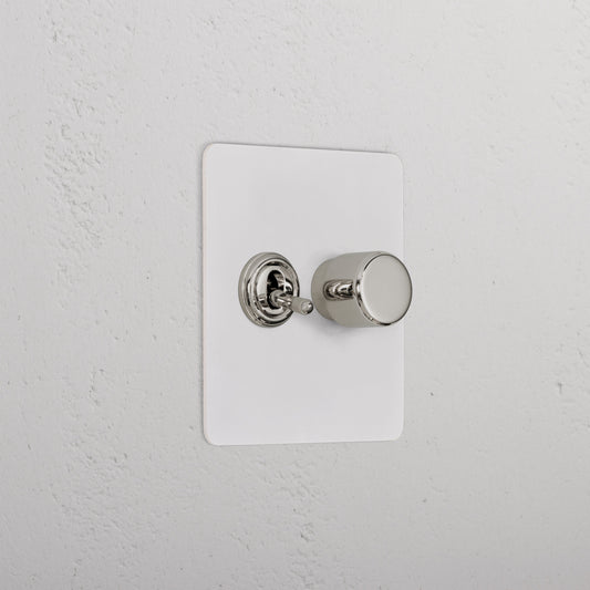 Rynx | 2G Mixed Slimline Switch 1T1D - Matt Polished Nickel