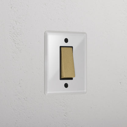 Rynx | 1G Two Way Rocker Slimline Switch - Clear Antique Brass Black