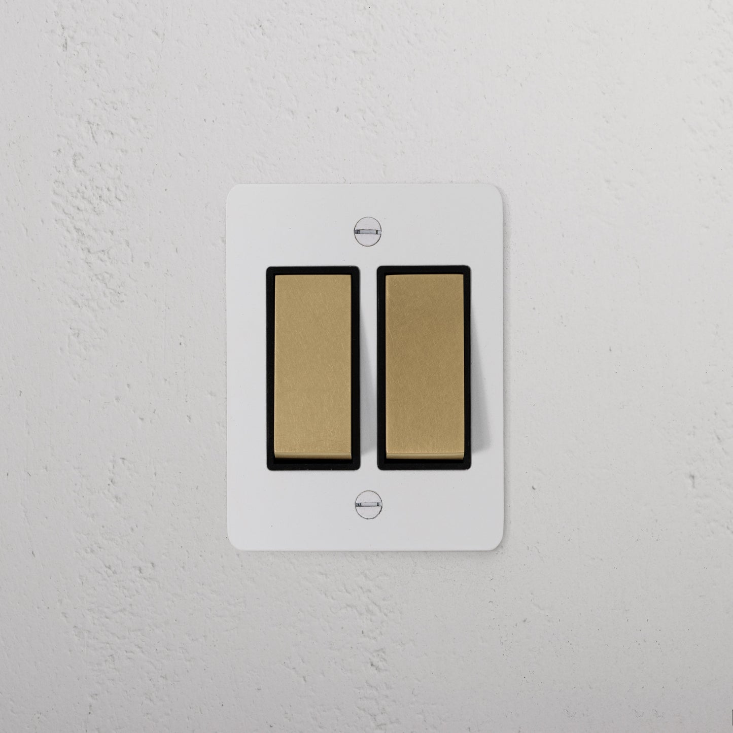 Rynx | 2G Two Way Rocker Slimline Switch - Malbar Antique Brass Black