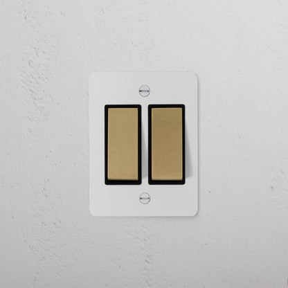 Rynx | 2G Two Way Rocker Slimline Switch - Malbar Antique Brass Black