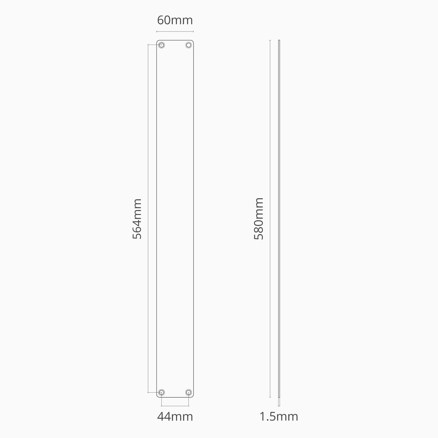 Rynx | Harper Push Plate 580mm - Antique Brass