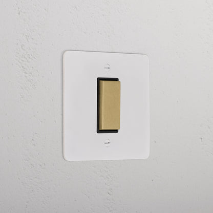 Rynx | 1G Center Retractive Rocker Switch - Malbar Antique Brass Black