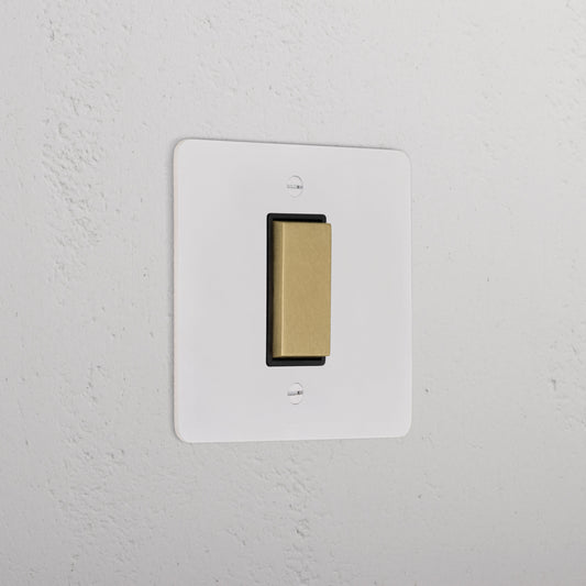 Rynx | 1G Center Retractive Rocker Switch - Malbar Antique Brass Black