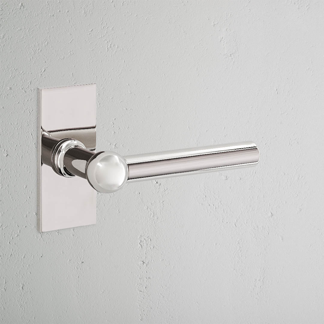 Rynx | Harper Short Plate Fixed Door Handle - Polished Nickel