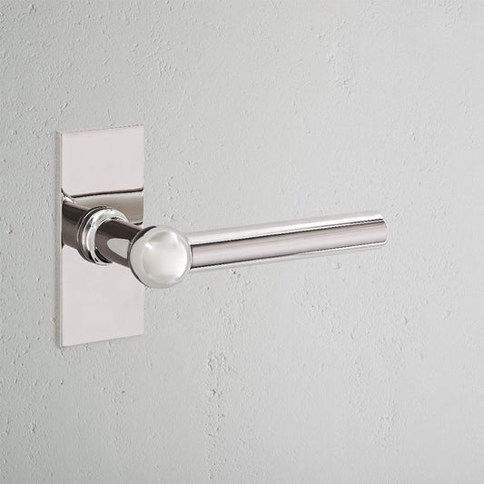 Rynx | Harper Short Plate Fixed Door Handle - Polished Nickel