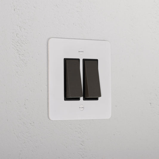 Rynx | 2G Two Way Rocker Switch - Matt Bronze Black