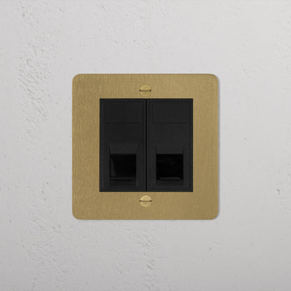 Rynx | 2x CAT6 Connector - Antique Brass Black