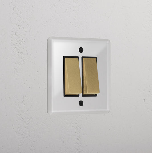Rynx | 2G Two Way Rocker Switch - Clear Antique Brass Black