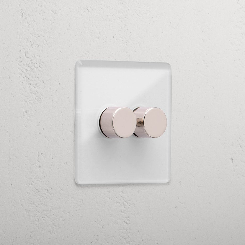 Rynx | 2G Two-way Dimmer Switch - Clear Polished Nickel