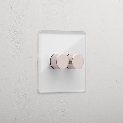 Rynx | 2G Two-way Dimmer Switch - Clear Polished Nickel