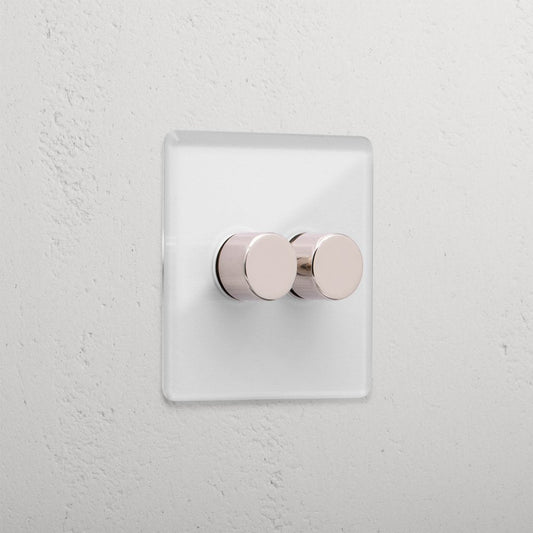 Rynx | 2G Two-way Dimmer Switch - Clear Polished Nickel