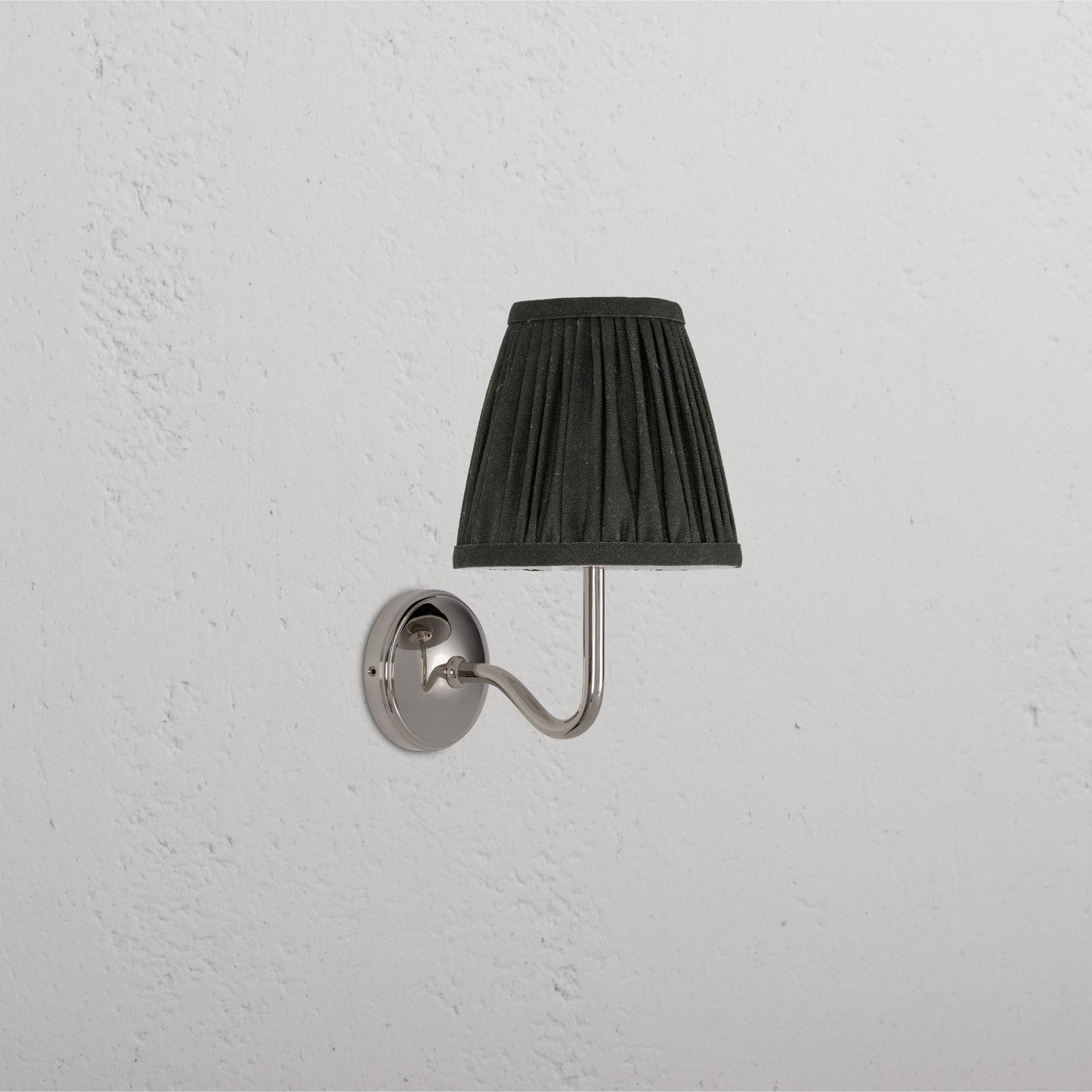 Rynx | Malvern Small Wall Lamp Pleated Deep Green - Polished Nickel