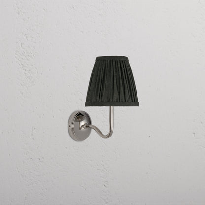 Rynx | Malvern Small Wall Lamp Pleated Deep Green - Polished Nickel