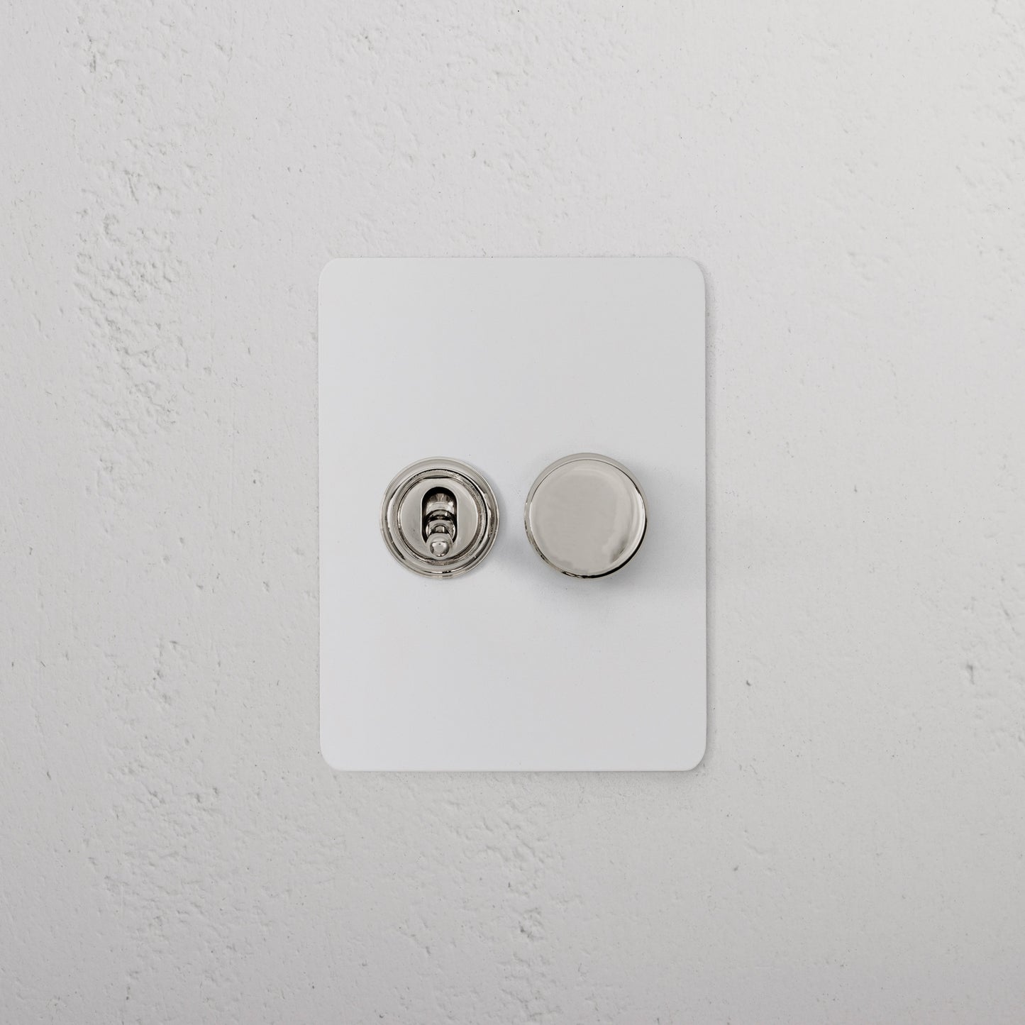 Rynx | 2G Mixed Slimline Switch 1T1D - Matt Polished Nickel